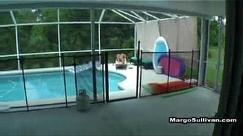 son rubs n fucks mom by pool